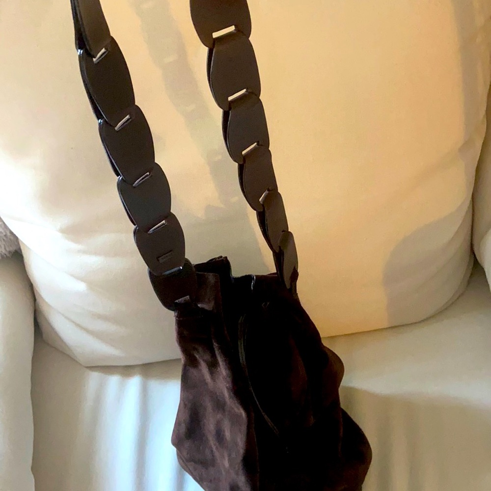 Gucci Vintage Brown Suede Drawstring Bucket Purse